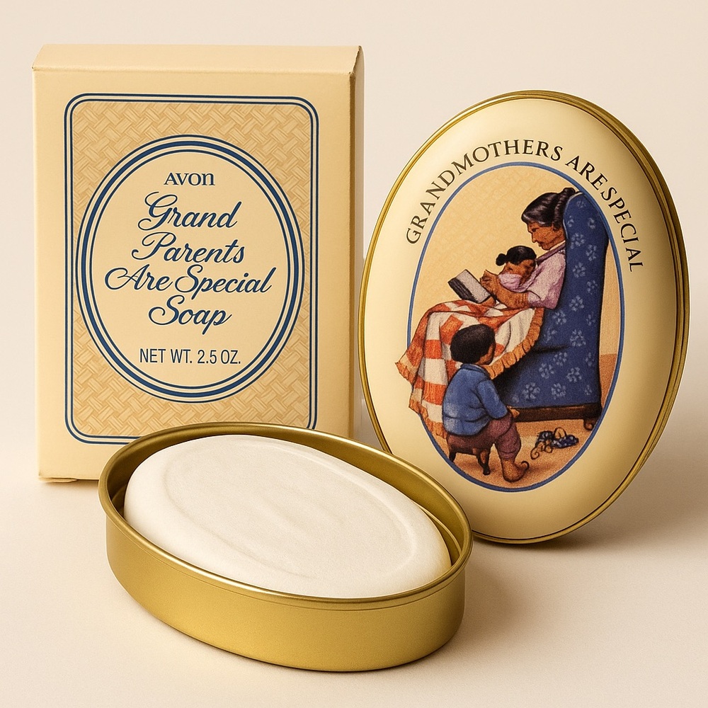 Vintage 1980’s Avon “Grandparents Are Special” Soap w/ Decorative Case